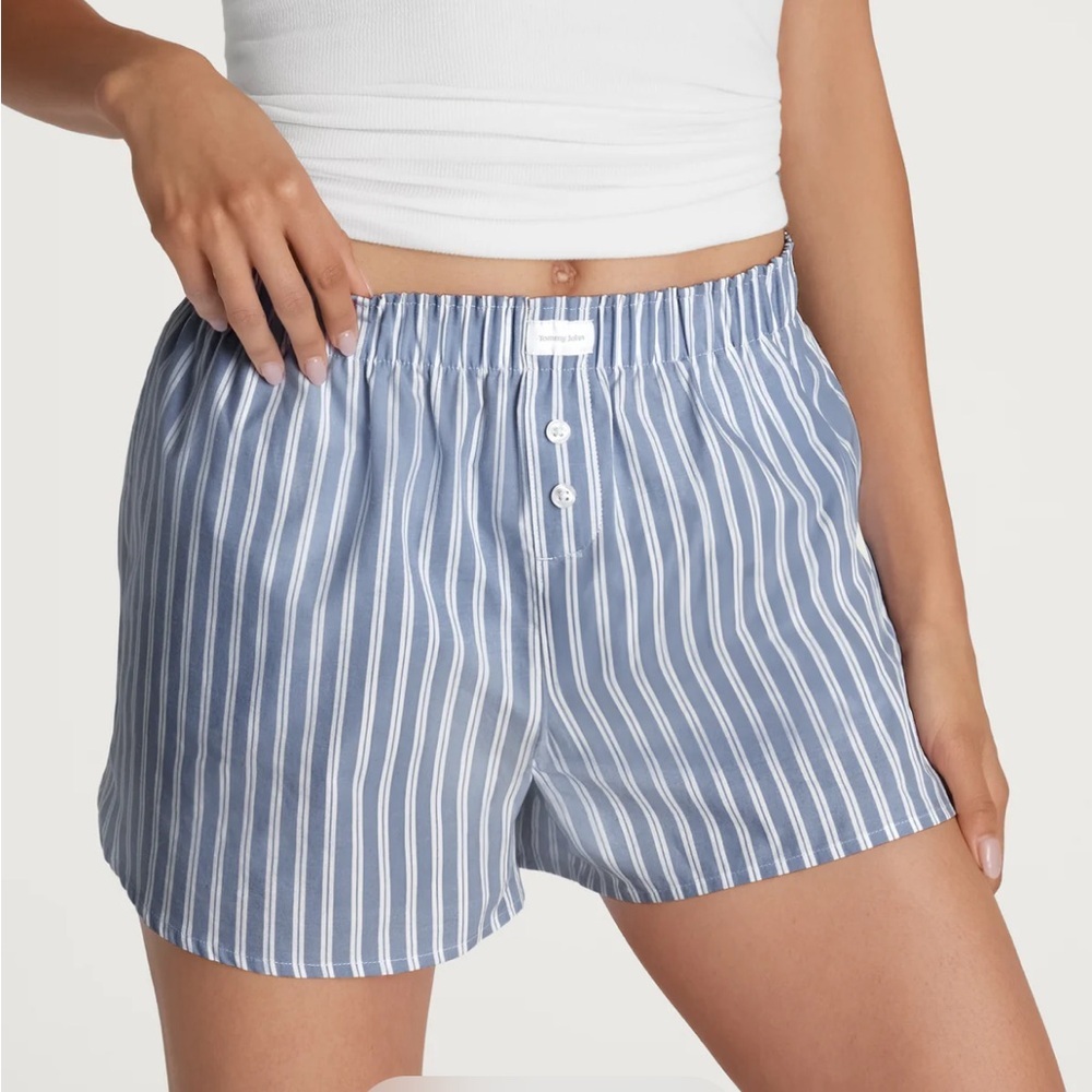 aerie Light Blue Striped Boxer Shorts NEW